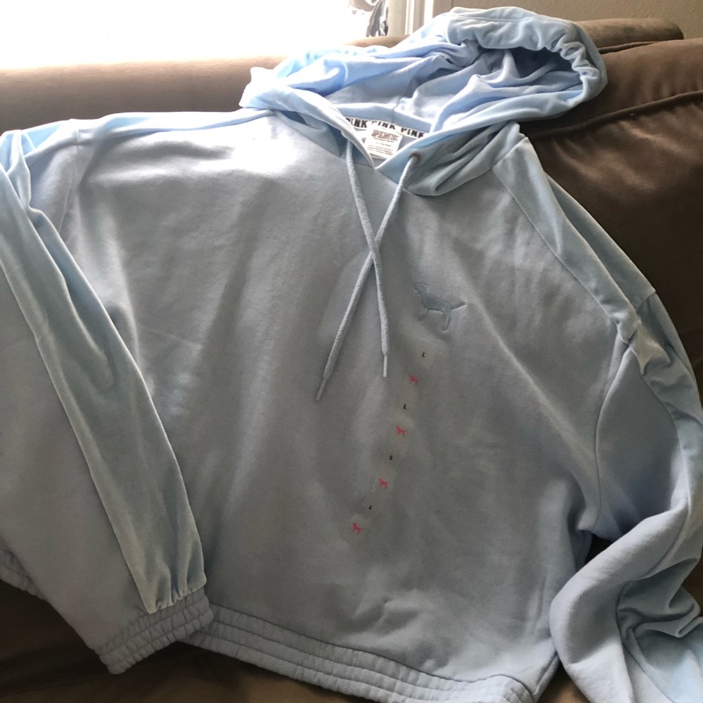 Victoria Secrets PINk blue hoodie Large
